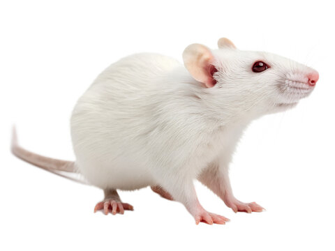 Laboratory White Rat Test Animal PNG Isolated Image