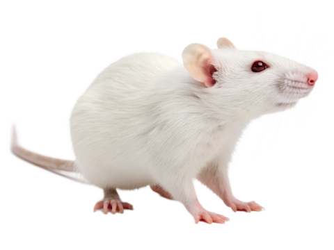 Laboratory White Rat Test Animal PNG Isolated Image