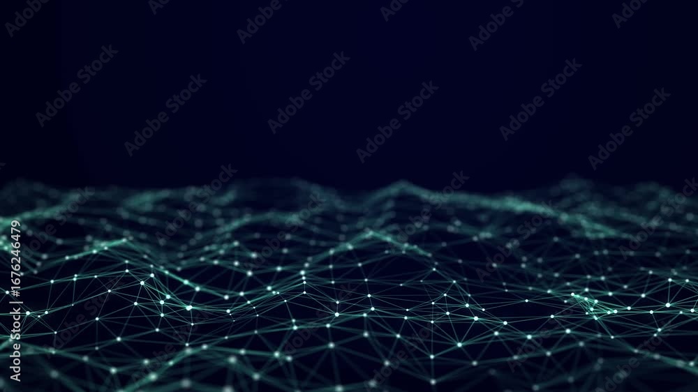 Poster modern design of network connection structure. abstract background with interlacing dots and lines. 