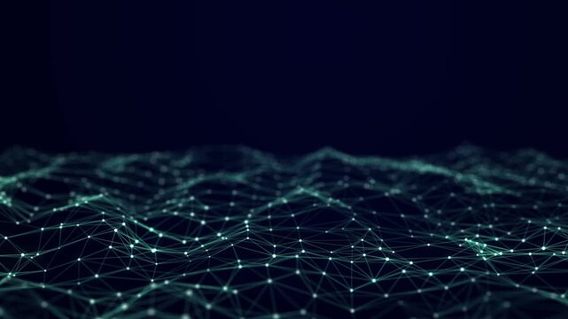 Modern design of network connection structure. Abstract background with interlacing dots and lines. 3D rendering.