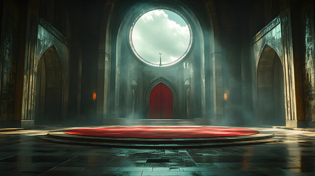 Dark and sacred interior of the Church of the Holy Sep