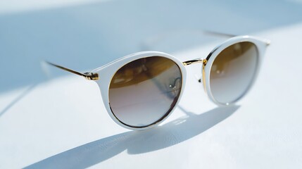 clean white background with sleek minimalist sunglasses emphasizing design beauty