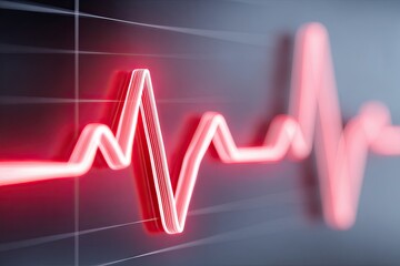 Red electrocardiogram line showing a heartbeat on digital monitor
