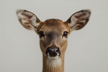 Studio Deer Portrait, Neutral Background, Wildlife, Nature