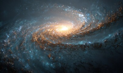 Spiral galaxy, vibrant colors, cosmic tapestry
