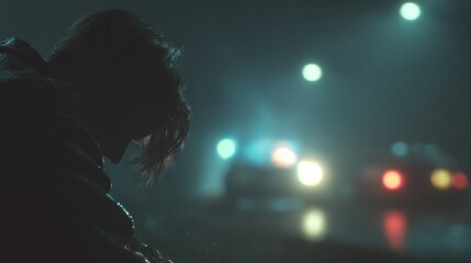 Fototapeta premium Emotional abstract of photophobia showing fear of light and discomfort