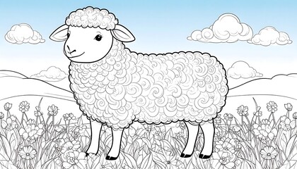 Cute sheep in a meadow