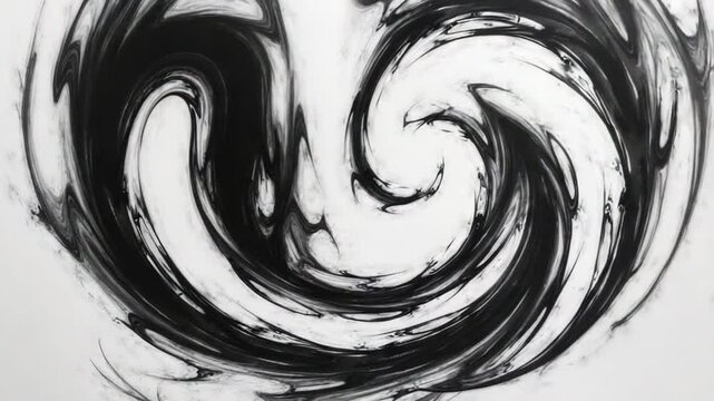 Abstract Swirls in Monochrome. A Study in Black and White