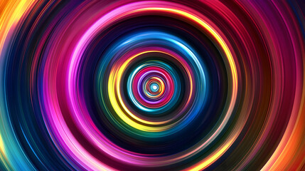 Obraz premium Hypnotic digital art of concentric rings in vivid colors for contemporary design