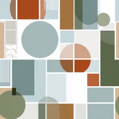 Abstract Geometric Composition with Circles and Rectangles