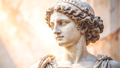 Ancient marble statue close-up