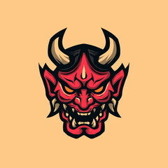 Colorful demon face design suitable for art