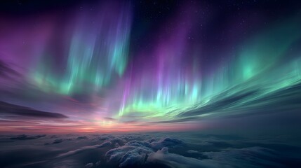 Aurora borealis northern lights sky night landscape nature colorful cloudscape scenic travel background view