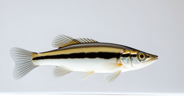 blackstripe topminnow isolated on white background side view