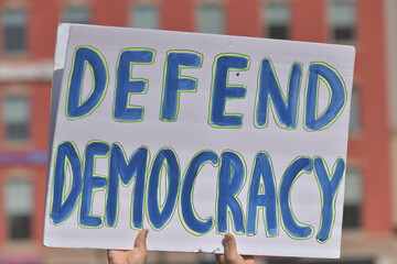 Activists from several  groups protest Trump government policies and government job cuts, and the...