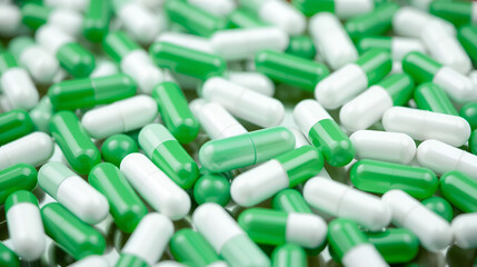 Green and white capsules
