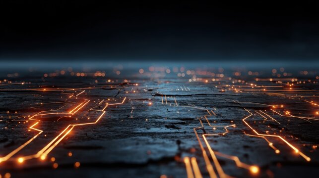 Futuristic visual content innovative tech event in digital landscape