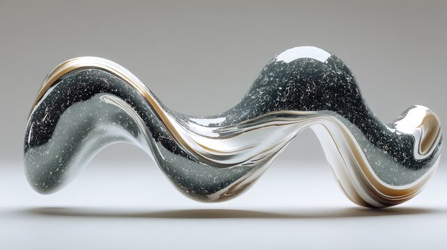 Sculptural wave design modern studio 3d art minimalist close-up