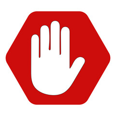 Obraz premium Stop Sign Hand, Red Stop Symbol, No Entry Sign, Warning Hand, Restricted Access, Do Not Enter, Danger Ahead, Hold Up, Pause Symbol, Security Alert, Safety First, Keep Out, Prohibition Sign