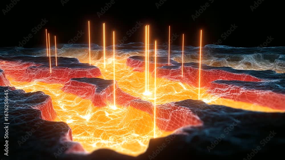 Aufkleber offshore rig setting with dynamic 3d visualization of geothermal reservoir with active drilling oper