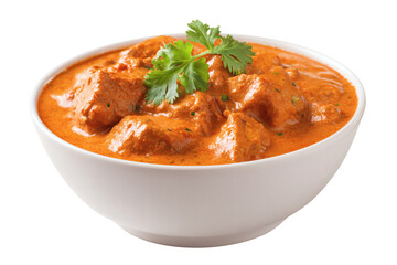 Beef curry in a bowl isolated on transparent or white background, png