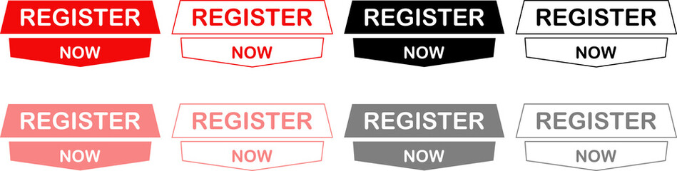 Set of Register Now Banners and Labels
