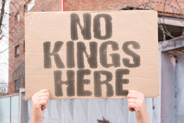 “No Kings Here” highlights resistance to authoritarianism and the promotion of democracy...