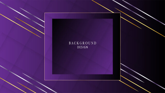 Abstract purple and gold luxury background with abstract shape
