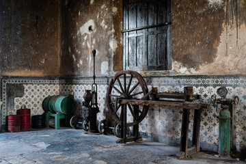 old wooden machinery