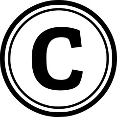 copyright glyph vector flat icon