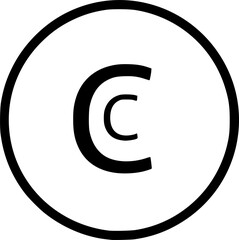 copyright glyph vector flat icon