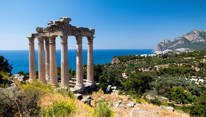 Ancient ruins overlooking the Mediterranean