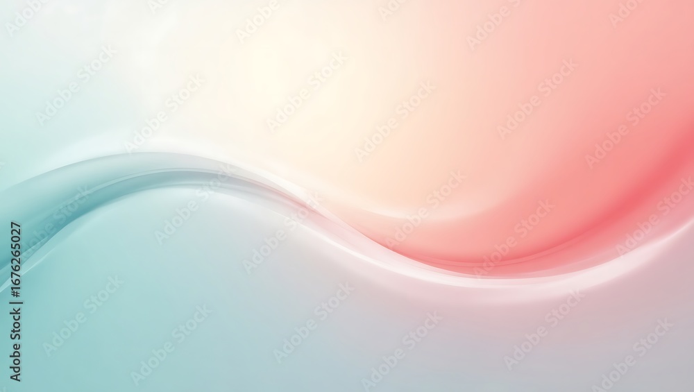 Poster abstract flowing waves background. an elegant and serene design with a smooth pastel gradient. gener
