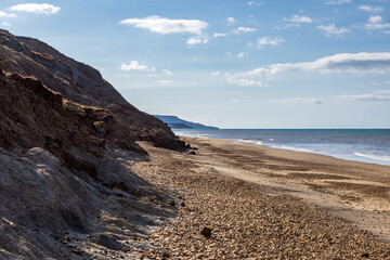 The beach near Brighstone on the Isle of Wight, on a sunny summer's morning