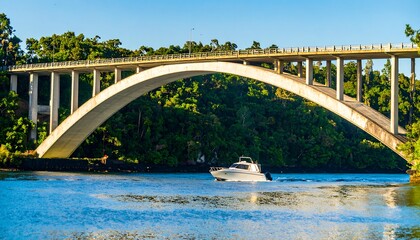 Scenic bridge over a waterway