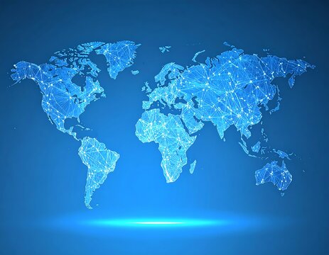 Abstract world map, polygonal style