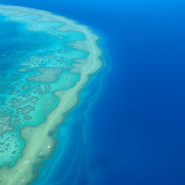 Halocline Mauritius Aerial view ocean and fresh water river