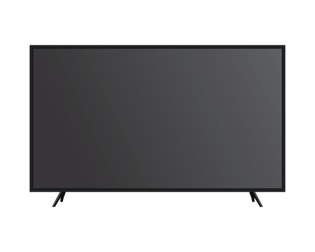 TV flat screen lcd, plasma, tv mock up. HD monitor mockup. Modern video panel black flat screen isolated on a white background. Widescreen show your business presentation on display device.