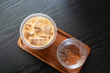 Refreshing Iced Coffee in Clear Glass