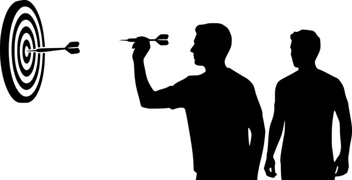 Dart players svg, Dart players silhouette, Darts svg, Darts throwing silhouette, Darts throwing svg, People playing darts silhouette, People playing darts svg.