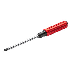 A close up shot of a phillips head screwdriver with a red handle on a black background in a studio shot created with generated ai