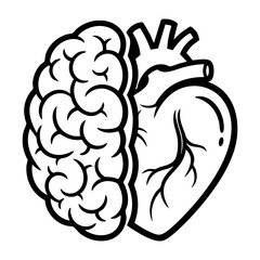 Fototapeta premium Heart Mind Connected Brain and Love Symbol Artwork