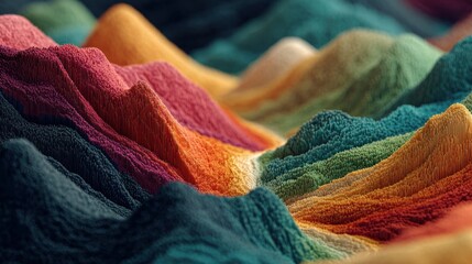 Abstract Colorful Mountains, 3D Render, Digital Art, Vibrant Peaks, Textured Landscape, Artistic Hills, Multicolored Terrain, Fantasy Scenery, Creative Background, Smooth Hills, Abst