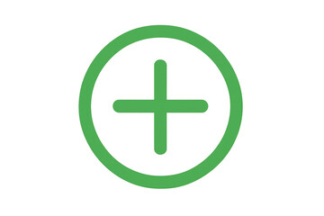 Obraz premium Green plus sign encircled on transparent background, creating simple and bold graphic
