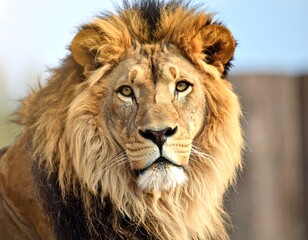 Fototapeta premium Lion's regal head portrait