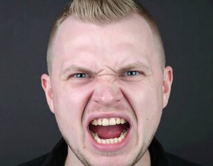 Angry man face