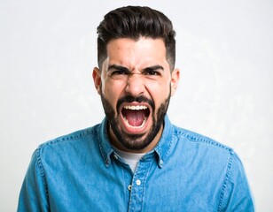 Angry man portrait