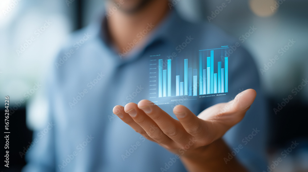 Aufkleber business intelligence specialist creating executive dashboards with drag and drop holographic elemen