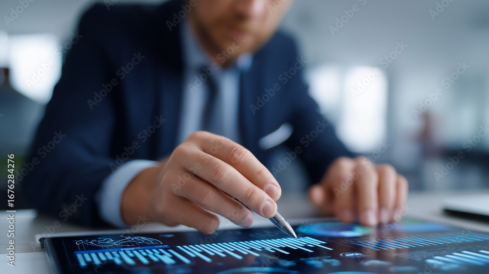 Aufkleber business intelligence specialist creating executive dashboards with drag and drop holographic elemen