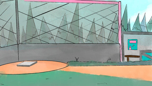 Empty Baseball Field Illustration